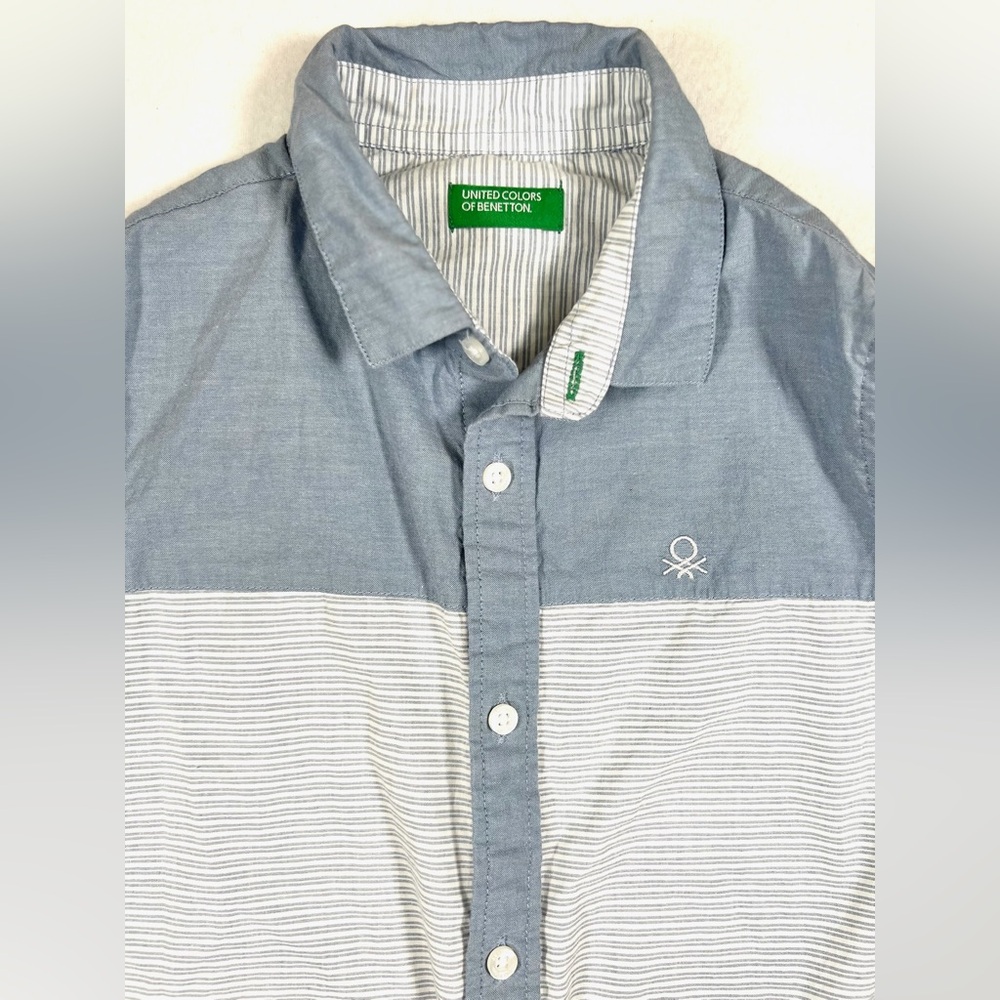 UNITED COLORS OF BENETTON Boys Striped Cotton Long Sleeve Casual Button Down S